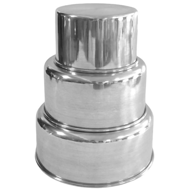 Jogo 3 Formas Assadeira Bolo Redonda Alta 15-20-25 X 10cm