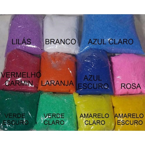 Areia Colorida Para Decoração Aquário Vasos Jardins Artesanato