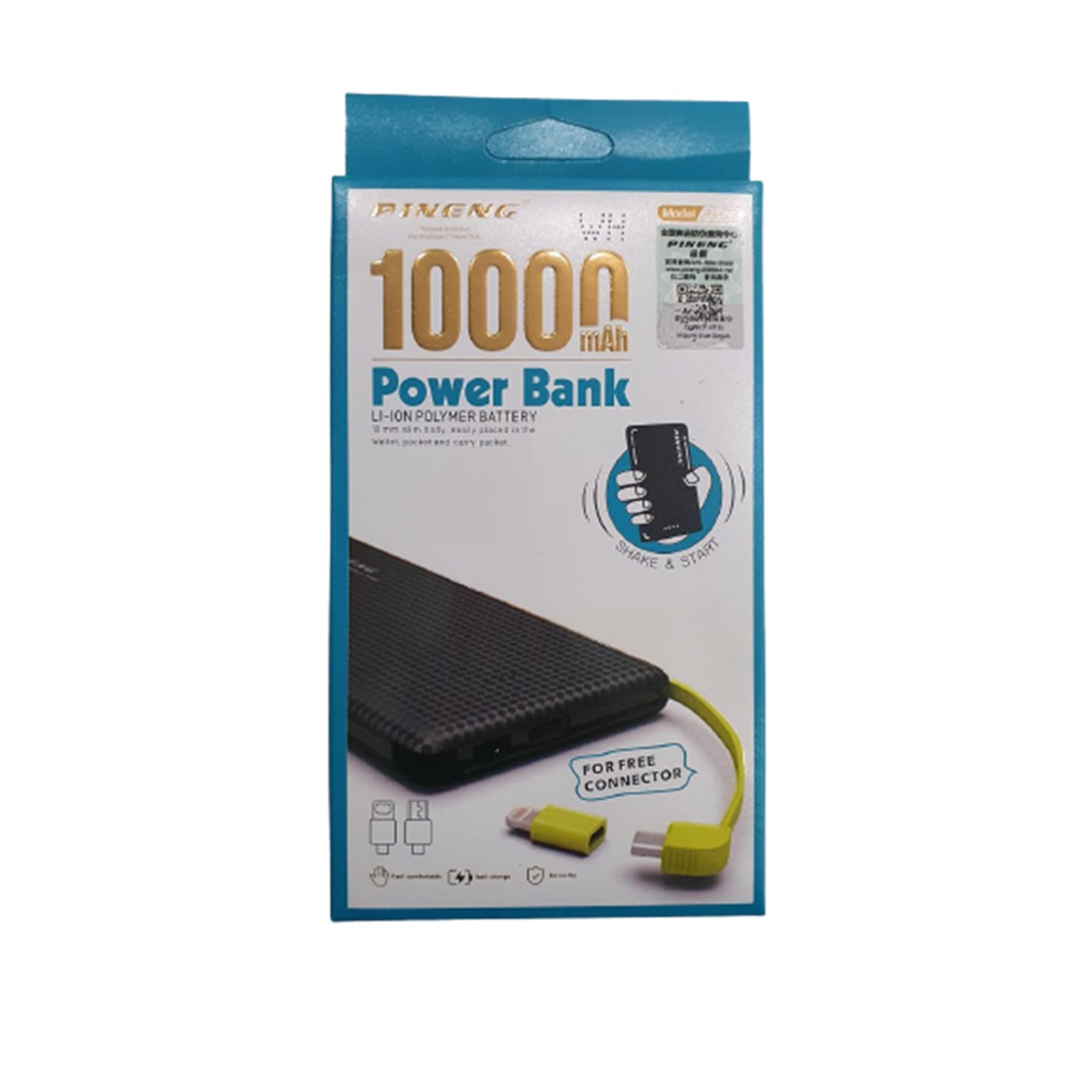 Carregador Portatil Pening 10000mAh Carga Rapida Turbo Slim