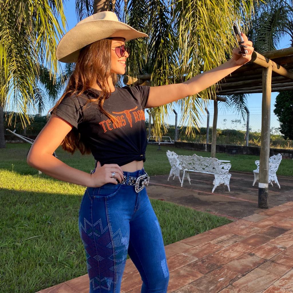 Camiseta Feminina Texas Ranch Jeans Suede