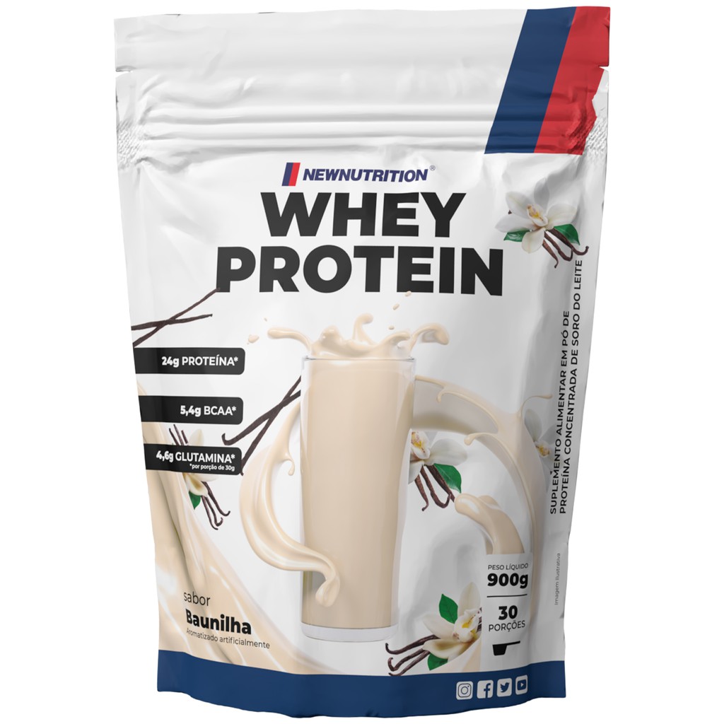 Whey Protein Concentrado 900g - Low Carb - Matéria Prima Importada - NEWNUTRITION