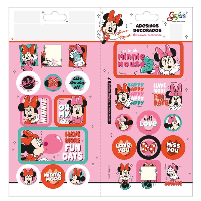 Adesivo decorativo duplo Minnie Grafons - Stationery
