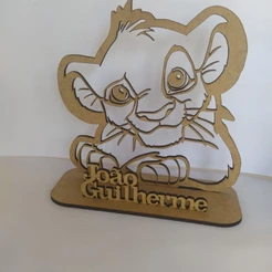 Centro de mesa MDF Cru rei leão personalizado decoração festas
