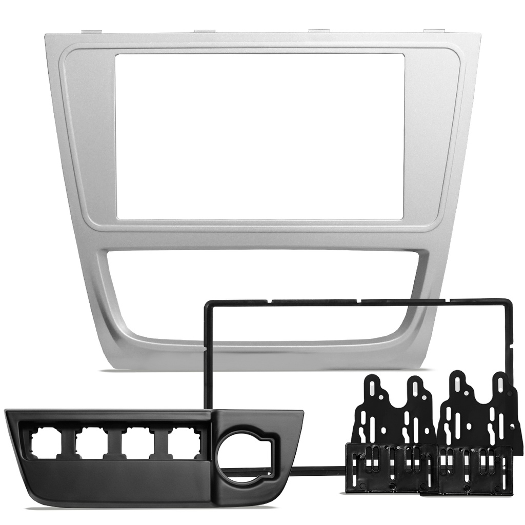 Moldura Painel 2din Gol Voyage Saveiro G6 Prata 2 Din