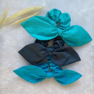 Kit Scrunchie Laço Folha - Coleção Trio Tiffany