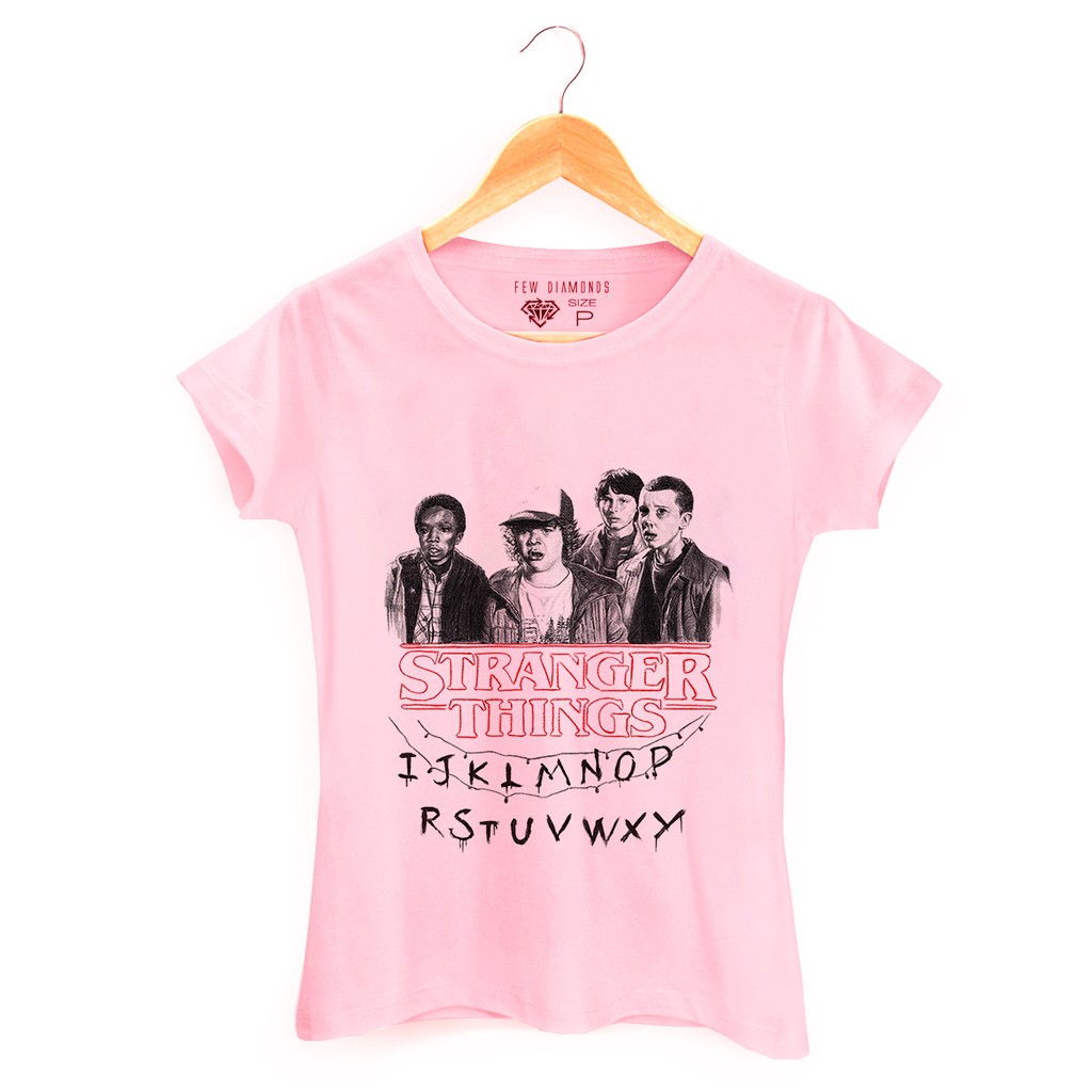 Camiseta Feminina Stranger Things - Camisa Baby Look Stranger Personagens Camisa Stranger