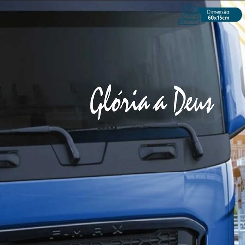 Adesivo Externo 60x15cm Glória Deus Para-brisa Caminhão Kit em Oferta na Shopee
