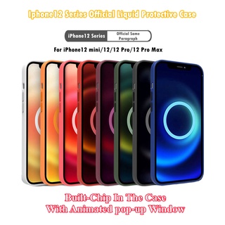 Nova Cor Iphone 12 Pro Max/12 mini Capa Protetora De Silicone Líquido Magsafe Oficial Capa Protetora Com O Logotipo Com Exibição Animação