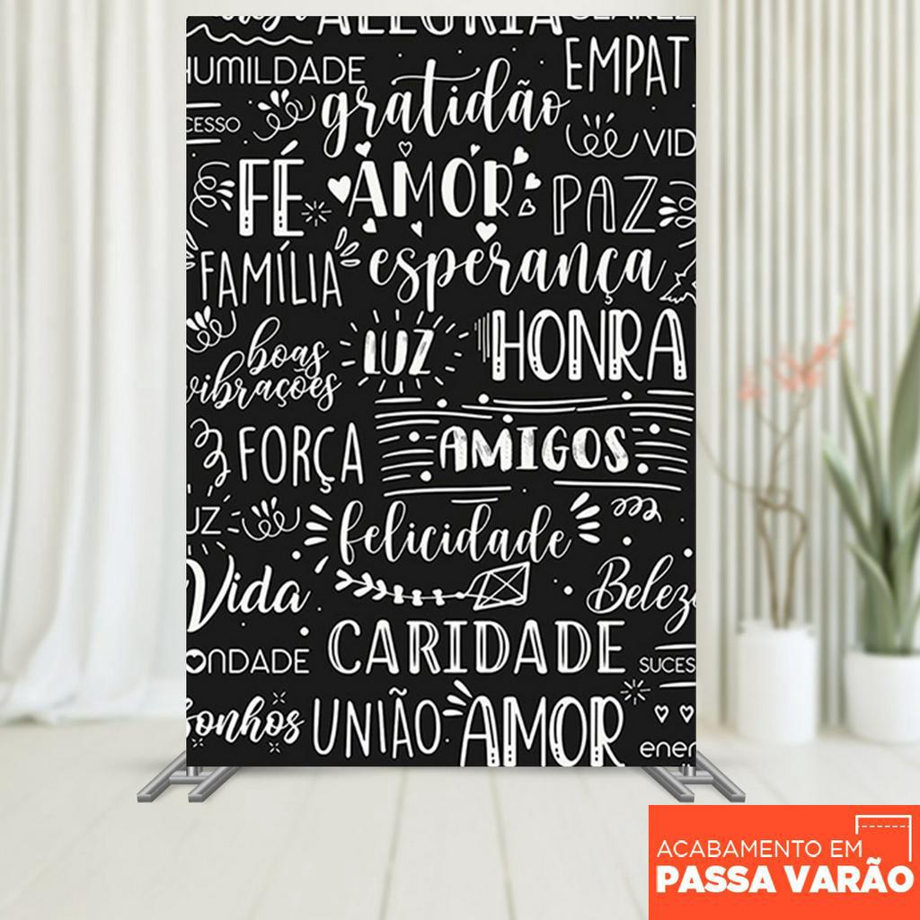 Painel Retangular Festa Palavras e Frases Vertical Lateral Sublimado Tecido 1,50x2,20m em Oferta na Shopee