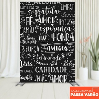 Painel Retangular Festa Palavras e Frases Vertical Lateral Sublimado Tecido 1,50x2,20m em Oferta na Shopee