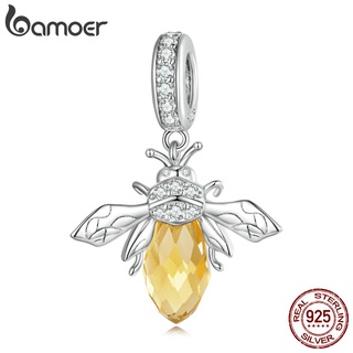 Pingente Bamoer 925 Prata Abelha Pendurada Moda DIY Acessórios Para Pulseira E Colar