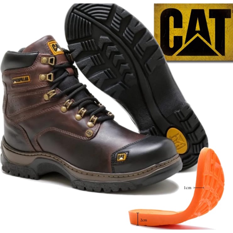 Coturno Bota Botina Caterpillar Masculina Couro Original Promo O Shopee Brasil