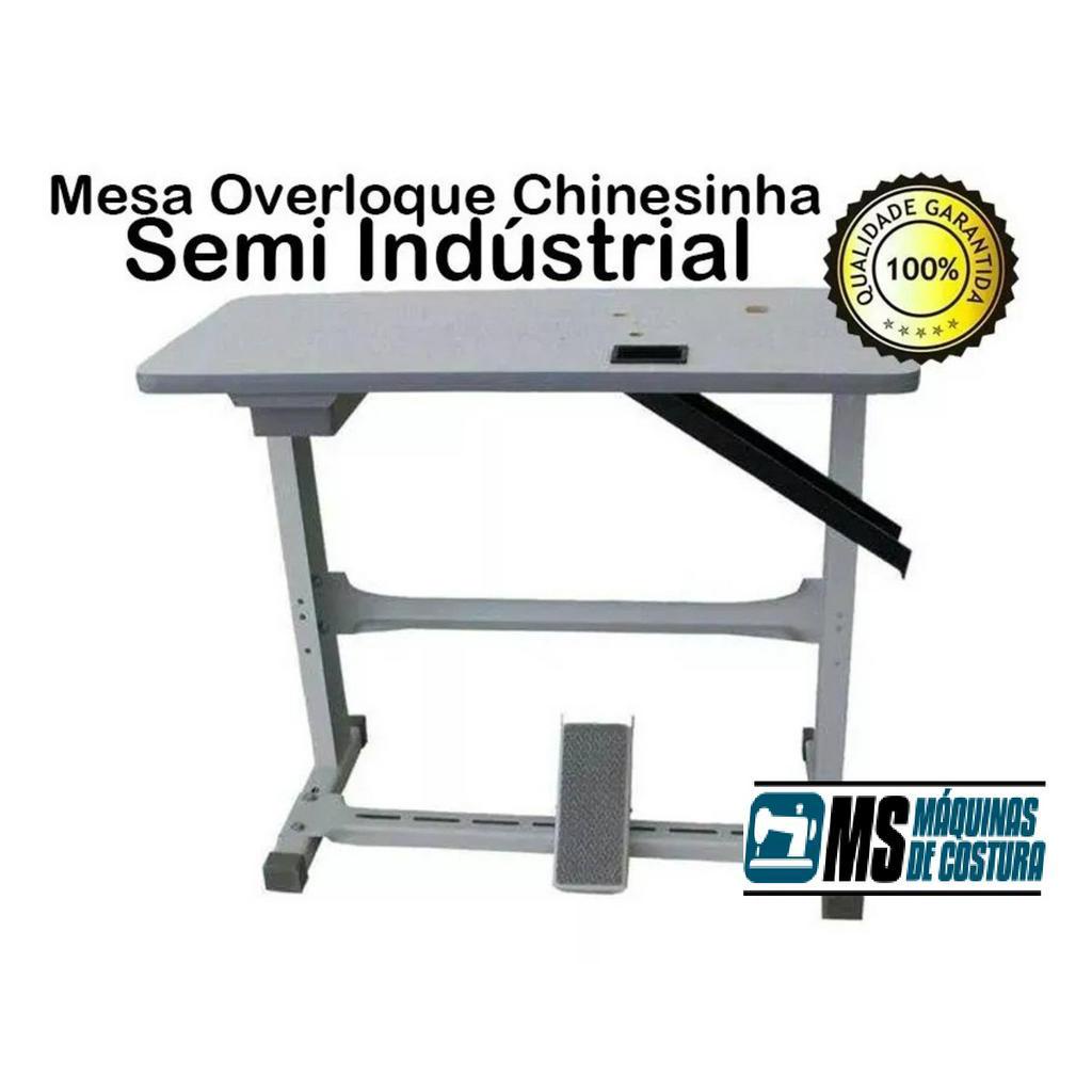 Mesa, bancada, Overloque Verdinha+calha+gaveta+pedal c/ Regulagem de Altura