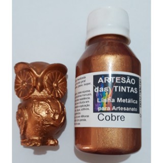 Tinta Perola Cobre Metálica para Artesanato - 100ml em Oferta na Shopee