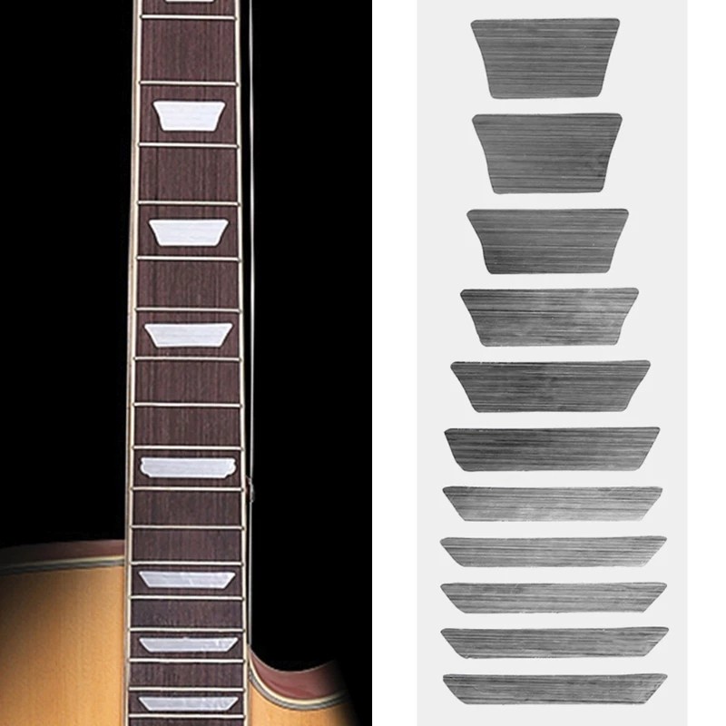 Adesivo Marcador De Escala Prata Trapézio P/ Violão/guitarra