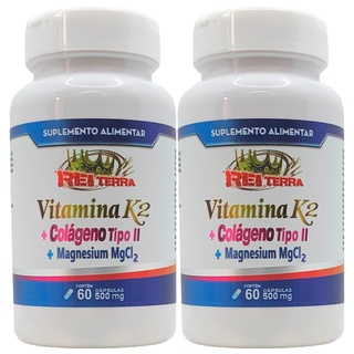 Kit 2 Vitamina K2 + Colágeno Tipo Ii + Magnésium - Rei Terra