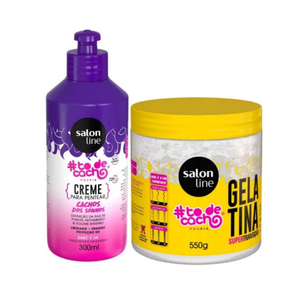Kit Salon Line Todecacho Creme De Pentear Cachos Dos Sonhos E Gelatina Transicao Capilar C 02 Unidades Shopee Brasil