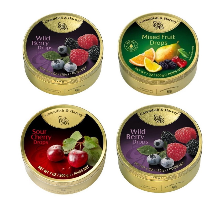 Kit 4 Balas Cavendish & Harvey Sabores Lata 200 Gramas