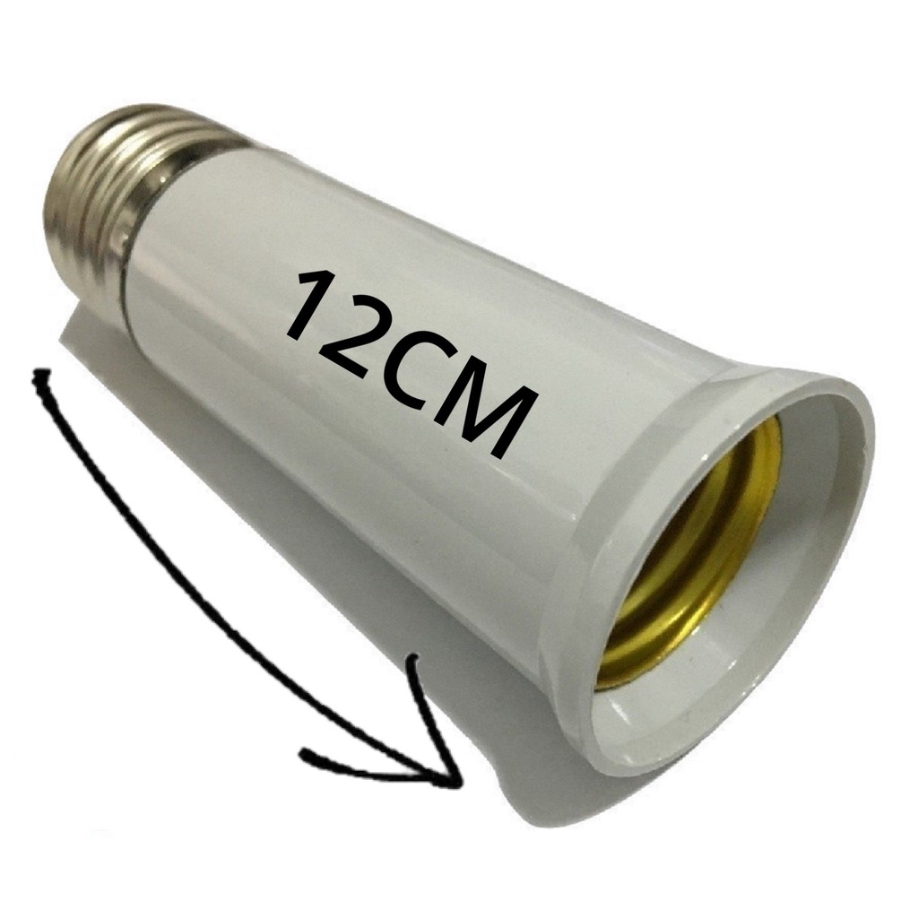 Prolongador Extensor Adaptador Bocal Soquete Lâmpada E27 - 120mm em Oferta na Shopee