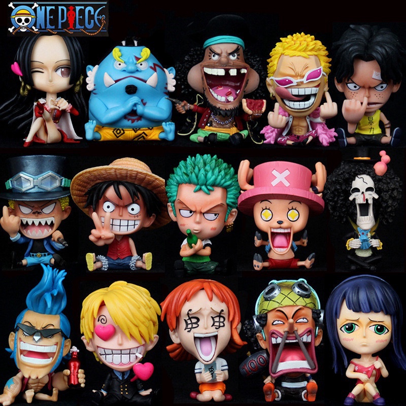 14 Estilos Anime One Piece GK Luffy Cobra Homem Zoro Nami Kanji Chopper Brook Robin Franky PVC Action Figure Toy Modelo