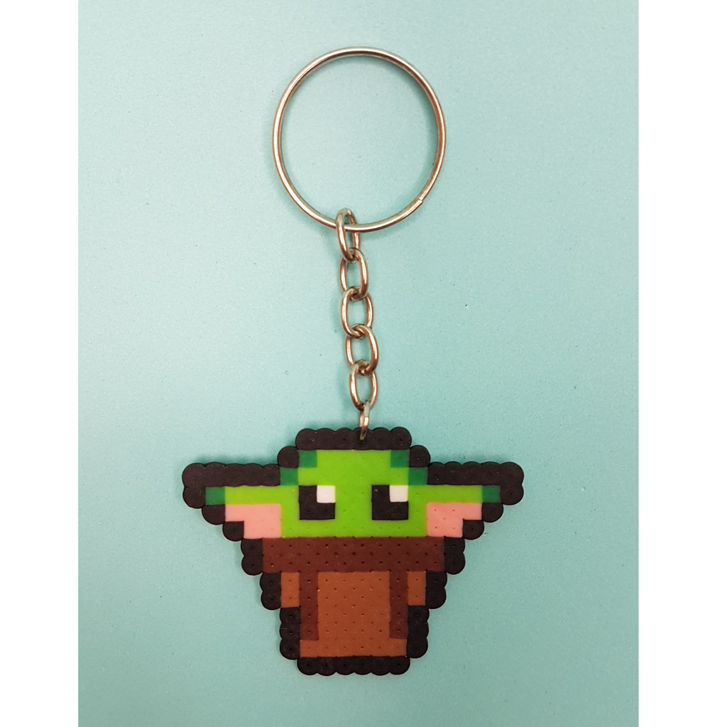 Chaveiro Pin Bottom Ima Baby Yoda Grogu Pequeno The Mandalorian Star Wars Pixel Art Pixel Arte Perler Beads Shopee Brasil