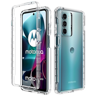 Motorola Moto G10 Power G20 G30 G31 G41 G50 G51 G60 G60s G71 G100 G200 5G Armadura 2 Em 1 Pára-Choques De Alta Transparência À Prova De Choque 360 Caixa De Telefone Híbrida De Proteção Pesada