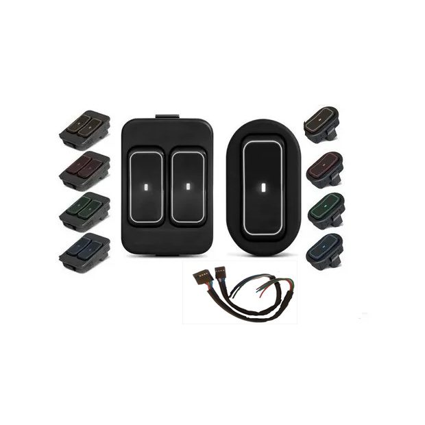 Kit Botão Vidro Elétrico GM Corsa Celta Agile Montana S10 Duplo + Simples Universal Ultra Led + Chicote Para adaptação  / 70.GM0102U.AB em Oferta na Shopee