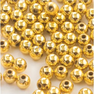 100aprox. Perola Cor Dourada 8mm , Com furo, Perolas falsas para Artesanato decoração bijuteria
