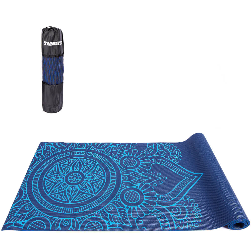 Tapete Yoga Mat Pilates PVC Com Estampa e Bolsa Yangfit em Oferta na Shopee