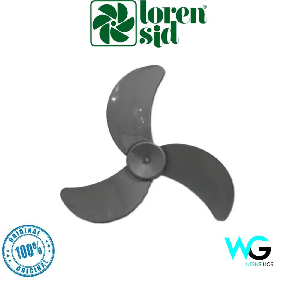 Hélice Do Ventilador Loren Sid Turbo Tufão 60cm 3 Pás Prata