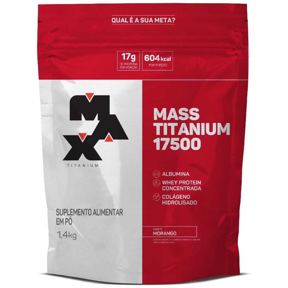 Mass Titanium 17500 (Hipercalórico) -  Refil 1400g - Max Titanium