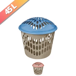Cesto Organizador para Roupas c/ Tampa Telado 45L Baby Usual