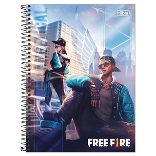 Caderno espiral capa dura universitário 1x1 80 folhas Free Fire 1 Tilibra