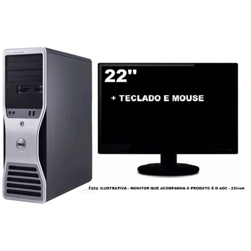 Workstation Dell T3500 w3503 16gb 240 Ssd  Monitor 22