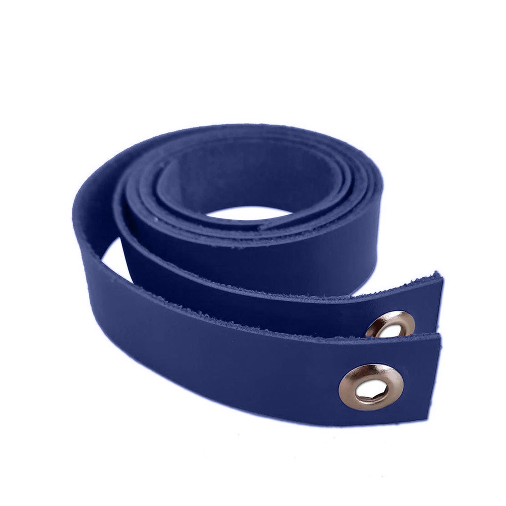 Par de Alças Tiras Couro Sintético Azul para Prateleiras
