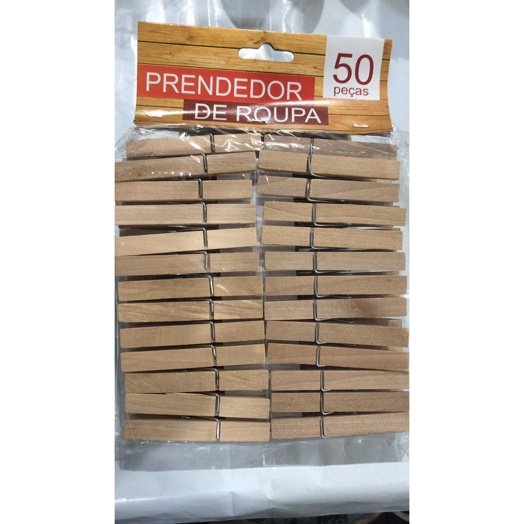 Kit 50 peças Prendedor Pregador de Roupas para Varal em Madeira Original Vintage em Oferta na Shopee