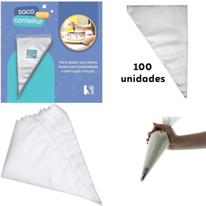 100 unidades ou 50 unidades Saco De Confeitar Descartável Confeiteiro Cobertura Bolo Doces Cupcake Utensílios Sacos em Oferta na Shopee