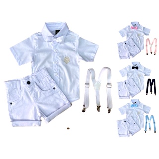 Conjunto Roupa Social Infantil Batizado Menino Casamento Pajem Festa Branco em Oferta na Shopee