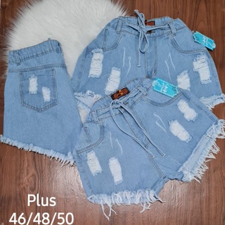 short jeans plus com lacinho