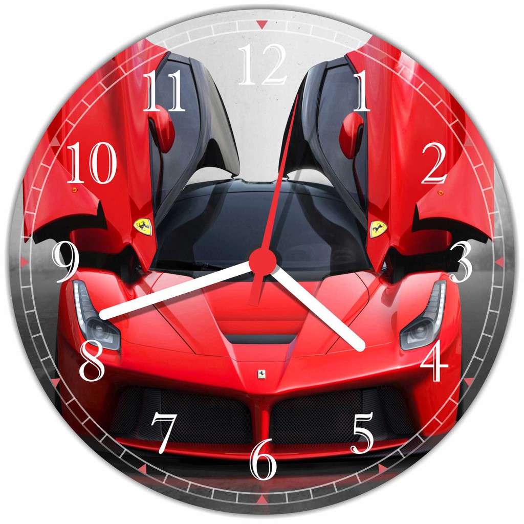 Relógio De Parede Carro Ferrari Salas Quartos Decorações Quartz T005