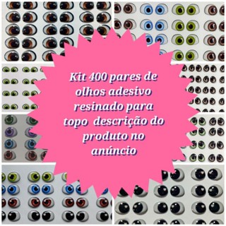kit 400 pares de olhos RESINADOS para topo de bolo P E PP em Oferta na Shopee