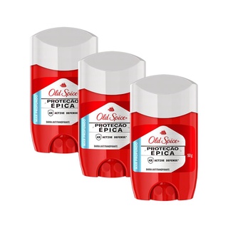 Kit 3 Desodorante em Barra Old Spice Proteção Épica Mar Profundo 50g
