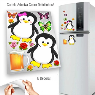 Adesivo Pinguim Cobre Defeitinhos Geladeira e Lugares Lisos em Oferta na Shopee