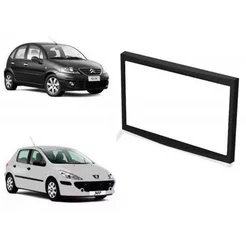 Moldura 2 Din Peugeot 307 Citroen C3 2003 A 2010 - Preta