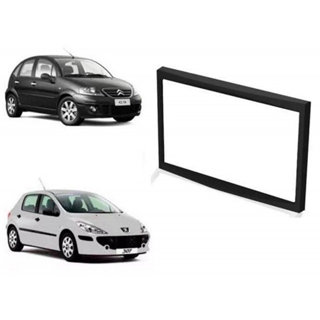 Moldura 2 Din Peugeot 307 Citroen C3 2003 A 2010 - Preta em Oferta na Shopee