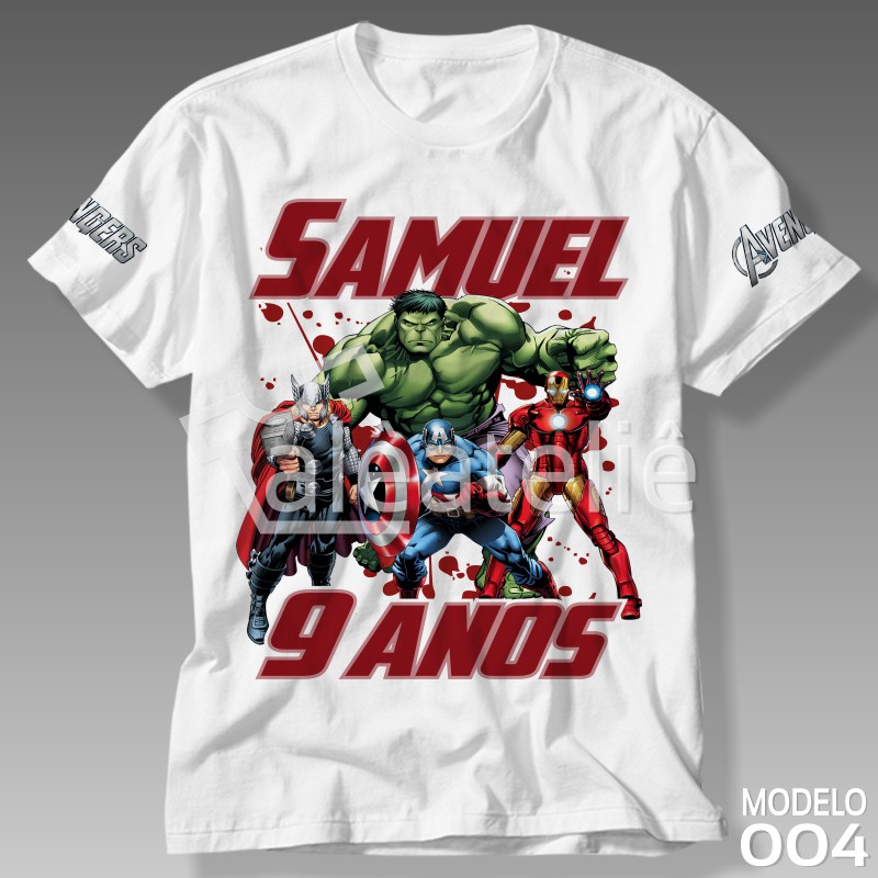 Uncle or Mister Advanced He Camiseta Vingadores Avengers Festa Infantil Adulto Personalizada | Shopee  Brasil