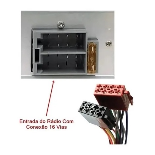 Conector Chicote Femea Cd Dvd 16 Vias Vw Gm Fiat - Duplo · foto 2
