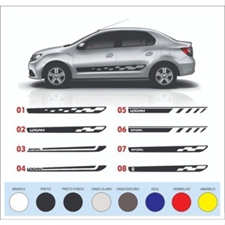 Kit Adesivo Faixa Lateral Novo Renault Logan 2 E 4 Portas em Oferta na Shopee