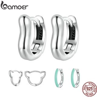 Bamoer Brincos De Prata 925 Com Orelhas De Gato Simples/Joias Para Mulheres/Meninas/Presente