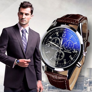Relógio masculino / pulseira de couro com relógio de quartzo / casual / negócios / esportes